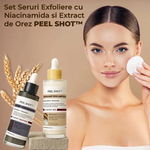 Set Seruri Exfoliere cu Niacinamida si Extract de Orez PEEL SHOT™